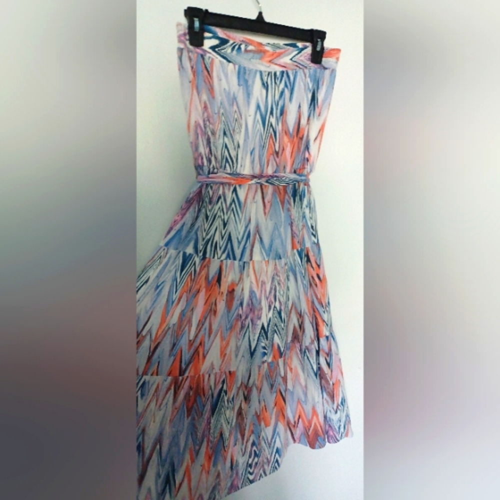 Medium "ANAHEIM Midi Dress" Multicolor Abstract Pattern, Women's Dress